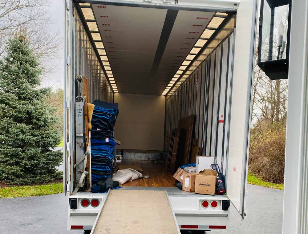 Empty Moving Company Storage Truck