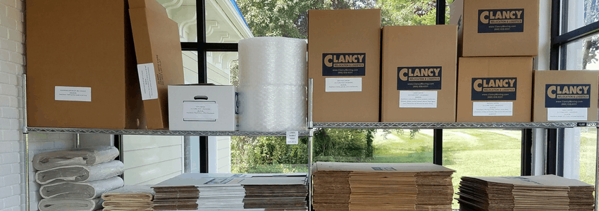 Moving boxes and supplies